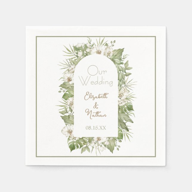 Servilleta De Papel Cuadros De Recepción De Bodas Exquisitos (Anverso)