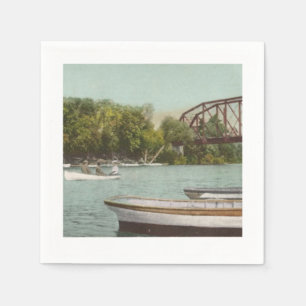 Servilleta De Papel Cuadros de vestir del río ruso