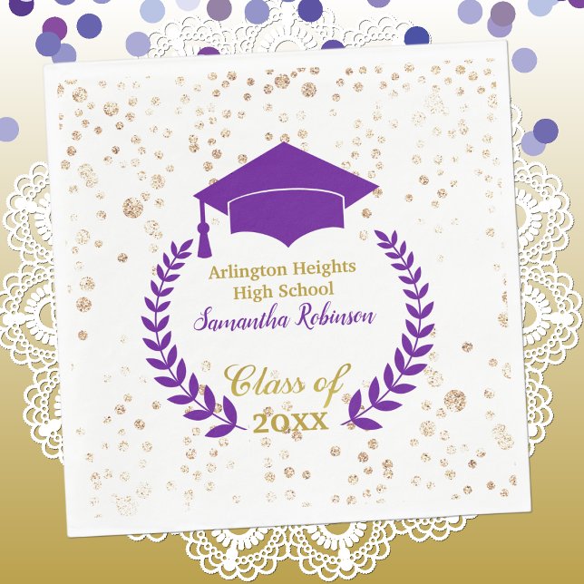 Servilleta De Papel Cuadros del Partido de Graduación Purple Cap y Lau (Subido por el creador)