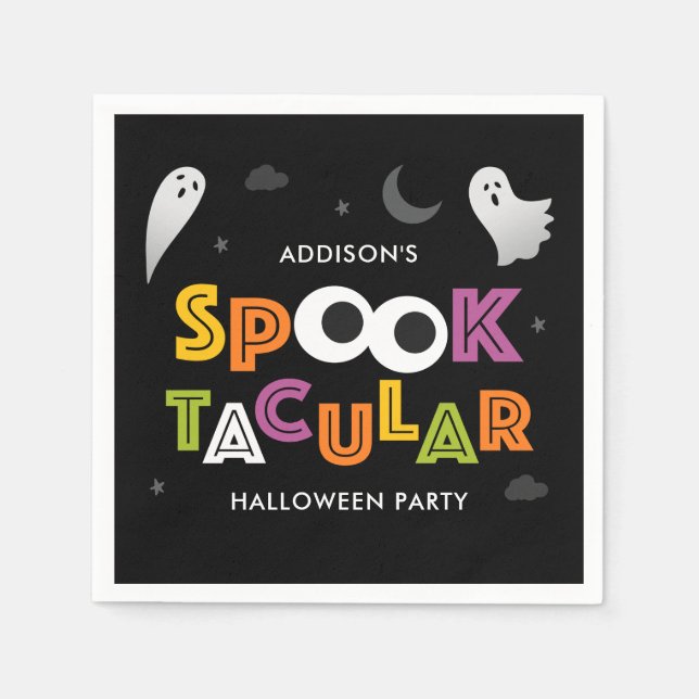 Servilleta De Papel Cuadros del Partido Halloween Spooktacular (Anverso)