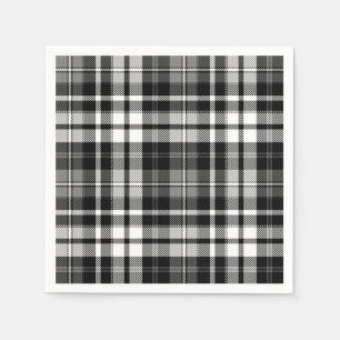 Servilleta De Papel Cuadros Escoceses Gris Negro Blanco