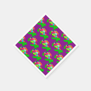 Servilleta De Papel Cuadros Fiestas de papel púrpura de la tortuga de