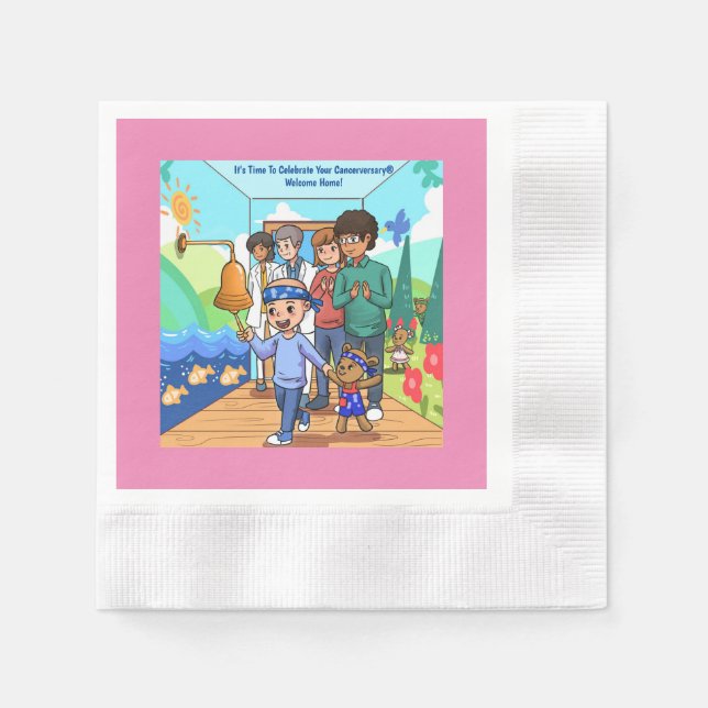 Servilleta De Papel Cuadros Fiestas de sobrevivientes de cáncer (Anverso)