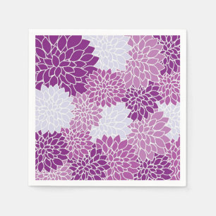Servilleta De Papel Cuadros florales morados y de lavanda