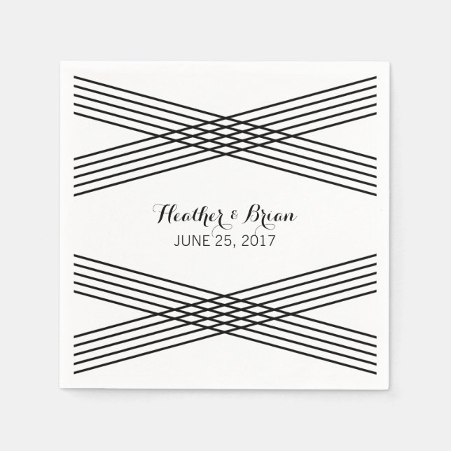 Servilleta De Papel Cuadros modernos de papel decorativo blanco negro (Anverso)