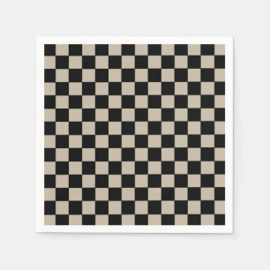 Servilleta De Papel Cuadros negros y taupe