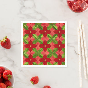 Servilleta De Papel Cuadros para desmenuzar el patrón de poinsettia