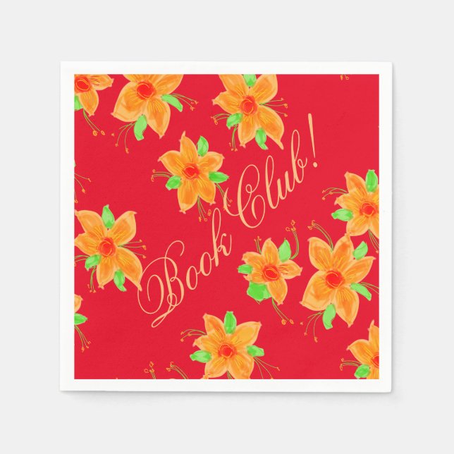 Servilleta De Papel Cuadros para el almuerzo del Club del Libro (Anverso)