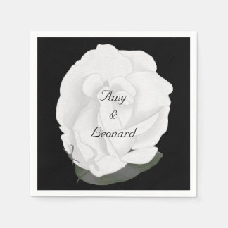 Servilleta De Papel Cuadros personalizados de flor completa de rosa bl