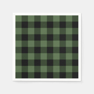 Servilleta De Papel Cuadros verdes y negros