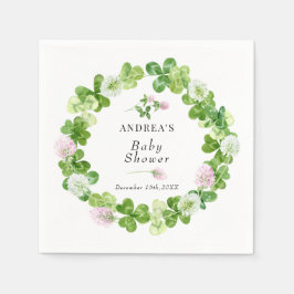 Servilleta De Papel Cuádruple Lazo | Hojas de Shamrock | BABY SHOWER