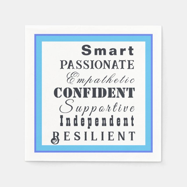 Servilleta De Papel Cualidades de las grandes mujeres (Anverso)