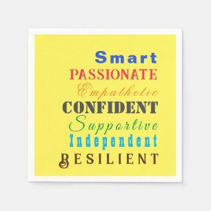 Servilleta De Papel Cualidades de las grandes mujeres divertidas color
