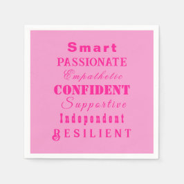 Servilleta De Papel Cualidades de las grandes mujeres rosadas