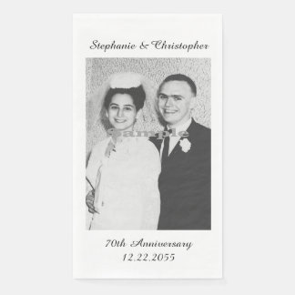Servilleta De Papel Cualquier aniversario de bodas Sus nombres y foto