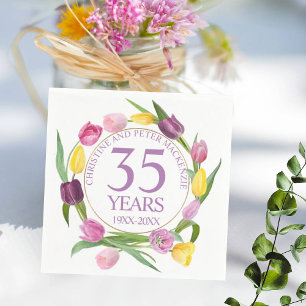 Servilleta De Papel Cualquier aniversario de Tulipanes de acuarela Bod