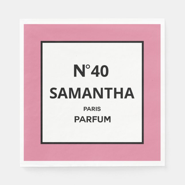 Servilleta De Papel CUALQUIER año Diseñador Perfume Botella Cumpleaños (Anverso)