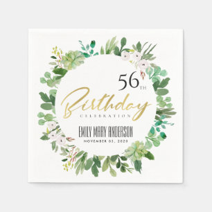 SERVILLETA DE PAPEL CUALQUIER CUMPLEAÑOS DE EDAD ES EL COLOR DE AGUA 