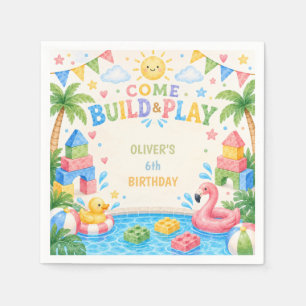 Servilleta De Papel Cualquier edad, Bloques de construcción cumpleaños