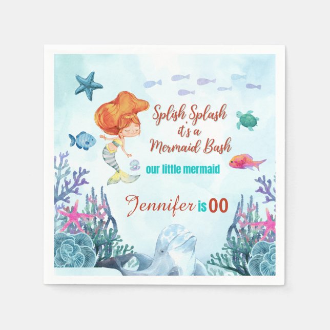 Servilleta De Papel Cualquier edad Chicas de sirena de sarna de sarpul (Anverso)