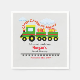 Servilleta De Papel Cualquier Edad Cumpleaños Tren Colorido Cuto Con P