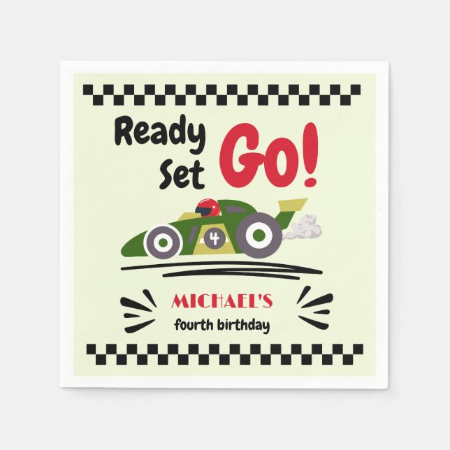 Servilleta De Papel Cualquier Edad Juego Listo Para Cumpleaños Ir Coch (Anverso)