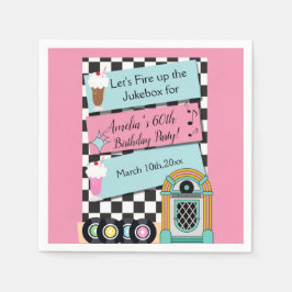 Servilleta De Papel Cualquier edad, la invitación de cumpleaños de Din