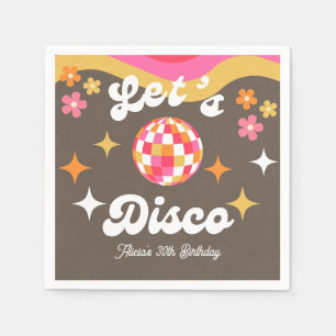 Servilleta De Papel Cualquier edad retro Groovy 70's Let's Disco Birth