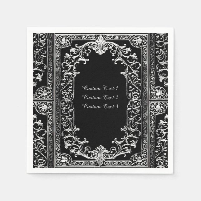 Servilleta De Papel Cualquier marco plateado (Anverso)