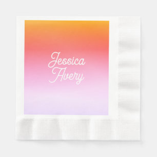 Servilleta De Papel Cualquier nombre Texto con estilo vintage colori