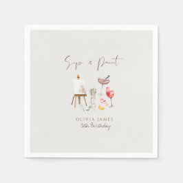 Servilleta De Papel Cualquier sorbo de edad y cumpleaños de pintura