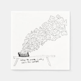 Servilleta De Papel Cuando la Musa Finalmente Consigue Su Café