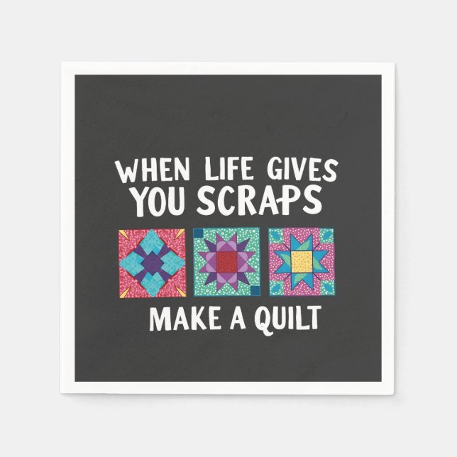 Servilleta De Papel Cuando la vida le da sobras hacer un tejido Knitte (Anverso)