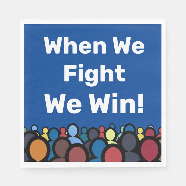 Servilleta De Papel Cuando Peleamos Ganamos Harris Walz (Anverso)
