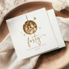 Servilleta De Papel Cuarenta Gold Disco Ball 40 Fiesta de cumpleaños
