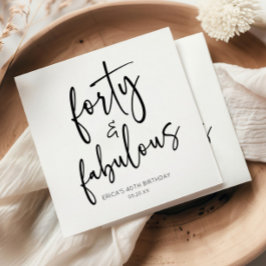 Servilleta De Papel Cuarenta y fabuloso Fiesta Mínimo 40 de Cumpleaños