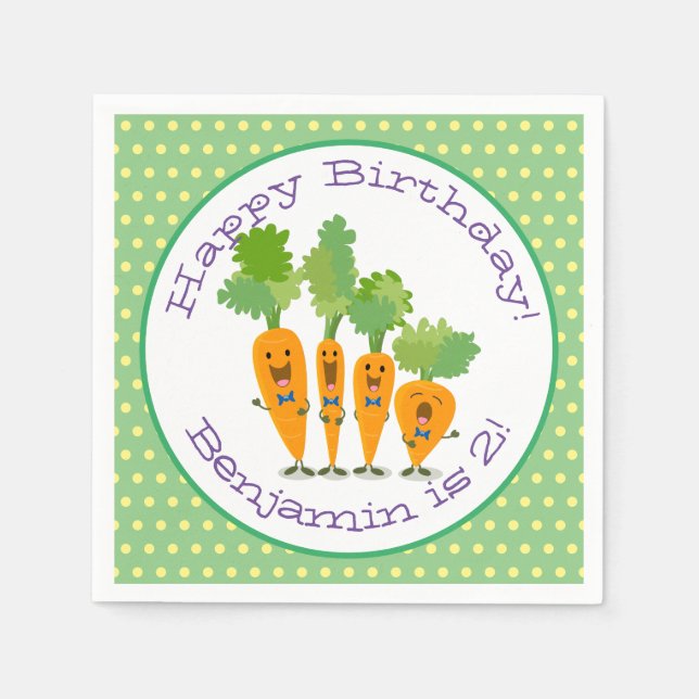 Servilleta De Papel Cuarteto de zanahoria cantante lindo ilustracion p (Anverso)