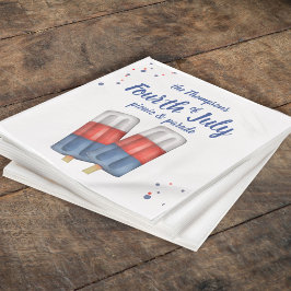 Servilleta De Papel Cuarto de Julio Cute Whimsical Popsicle Watercolor