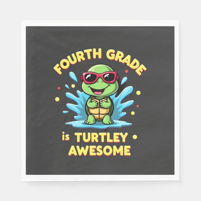 Servilleta De Papel Cuarto Grado Tortuga-genial Primer Día de Cuarto G (Anverso)