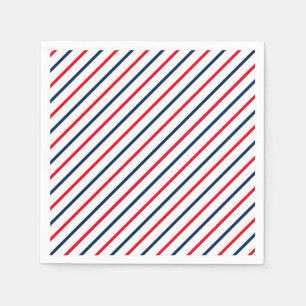 Servilleta De Papel Cuatro de julio franjas azules rojas patriotas