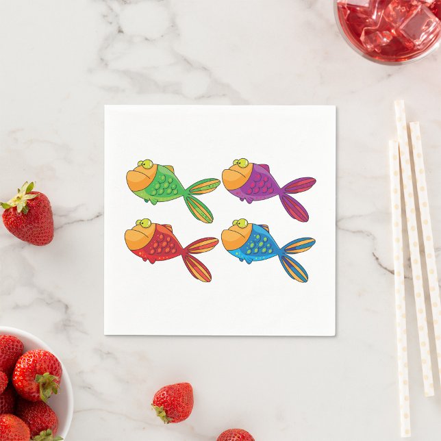 Servilleta De Papel Cuatro divertidas servilletas de pescado (Subido por el creador)