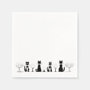 Servilleta De Papel Cuatro gatos negros, Louis Wain