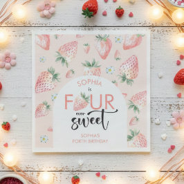 Servilleta De Papel Cuatro hijos de fresa dulce de todos los años
