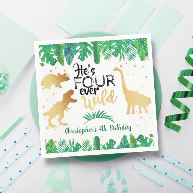 Servilleta De Papel Cuatro niños de dinosaurios salvajes de todos los  (Subido por el creador)