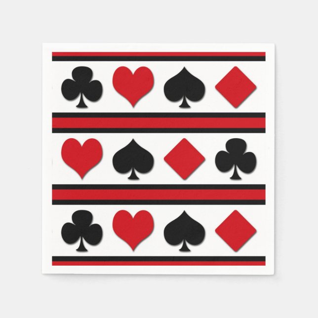 Servilleta De Papel Cuatro trajes de cartas (Anverso)