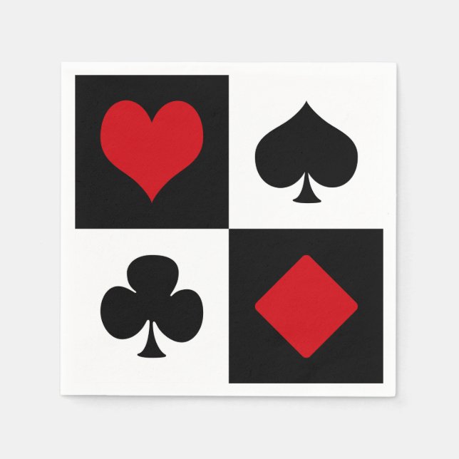 Servilleta De Papel Cuatro trajes de cartas (Anverso)