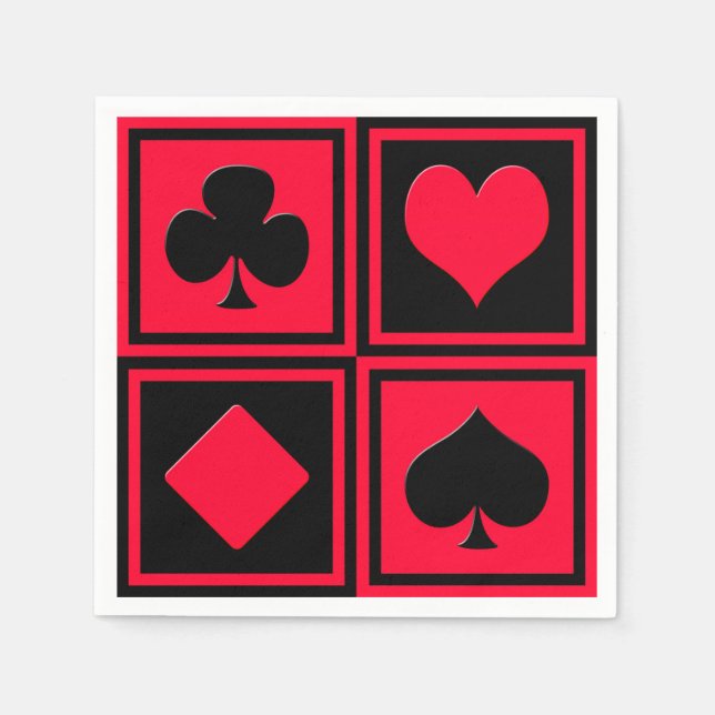 Servilleta De Papel Cuatro trajes de cartas (Anverso)