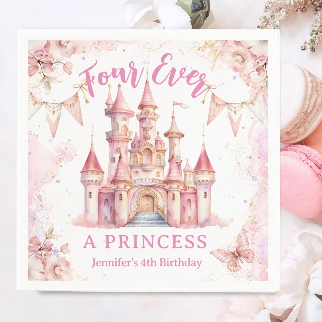 Servilleta De Papel Cuatro veces un Princesa Chica de Castillo Rosa (Subido por el creador)