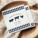 Servilleta De Papel Cubierta azul con "Yo hago barbacoa" rusa<br><div class="desc">Rústico "I Do BBQ" Blue Plaid Barbecukins Napkins</div>