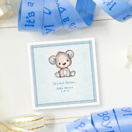 Servilleta De Papel Cubierta azul del niño del oso marrón